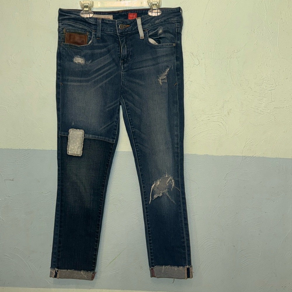 Anthropologie Pilcro patchwork distressed skinny jeans